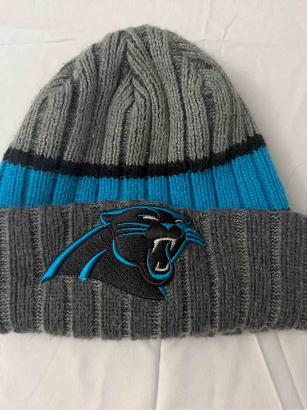 Gray & Blue Knit Beanie - Carolina Panthers